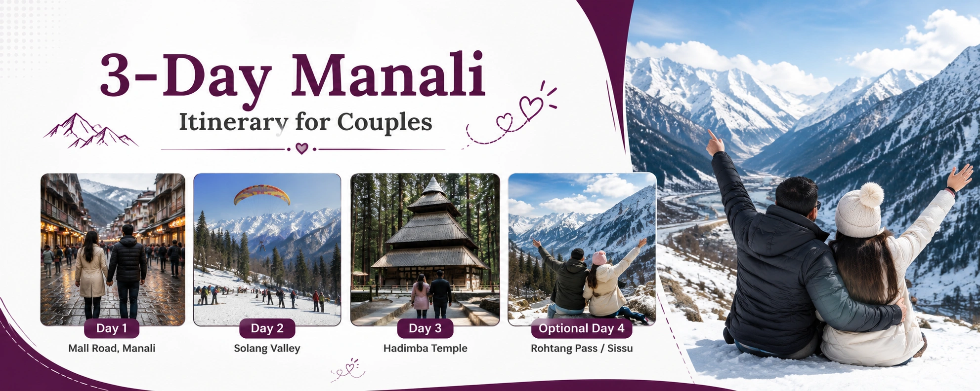Suggested 3-Day Manali Itinerary for Couples